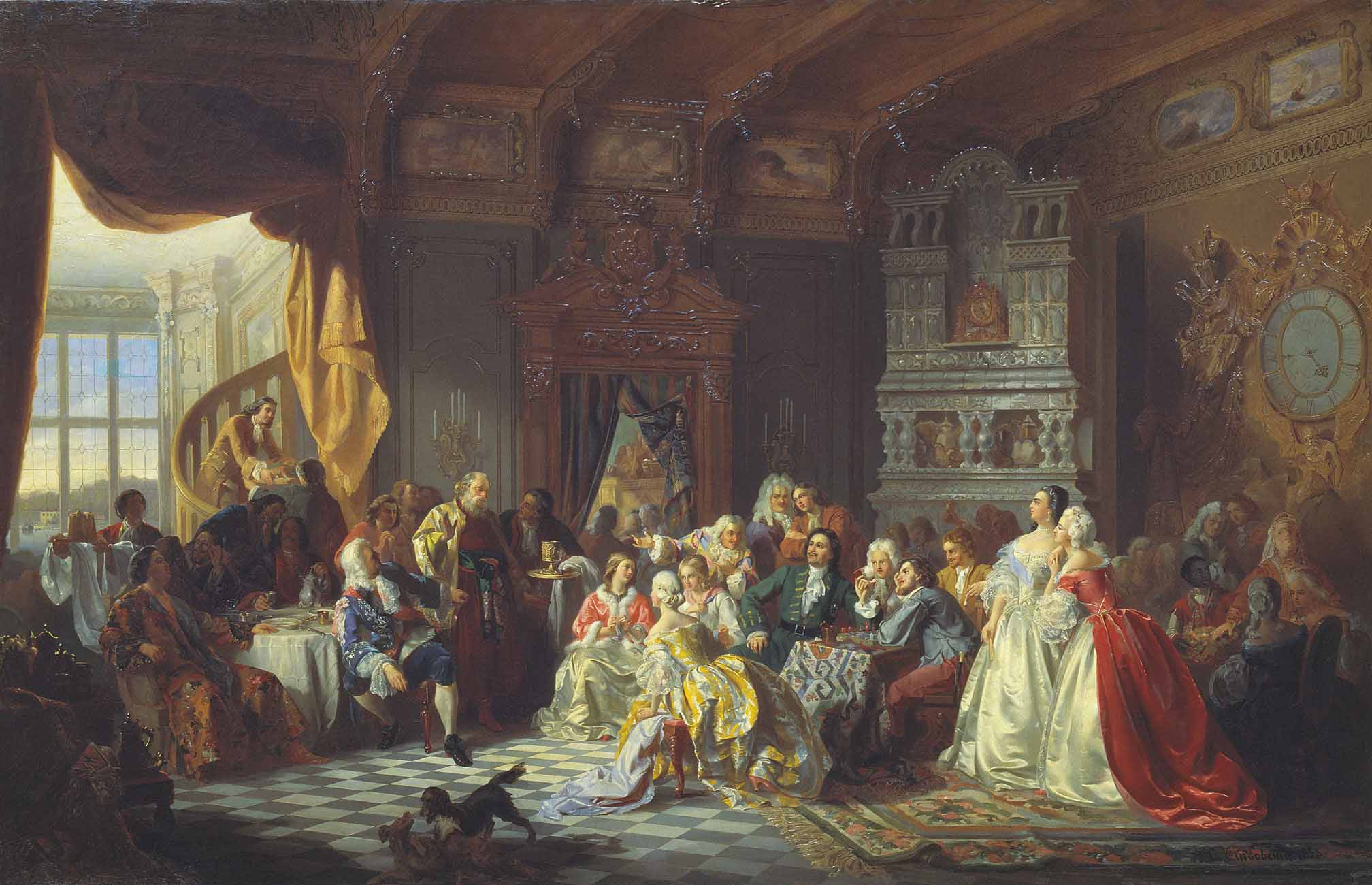 Tsar Peter I and his court